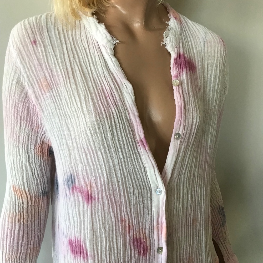 Free People Tie-Dye Button-Up Midi Dress
